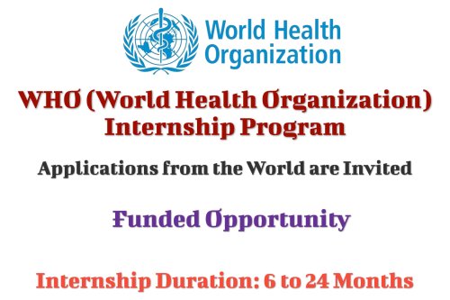 WHO Internship Program Open for Applications (Funded Opportunity)