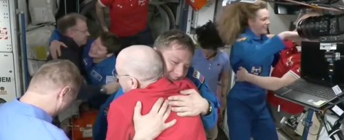 Stranded NASA Astronauts Embrace Relief Crew in Joyous Scenes