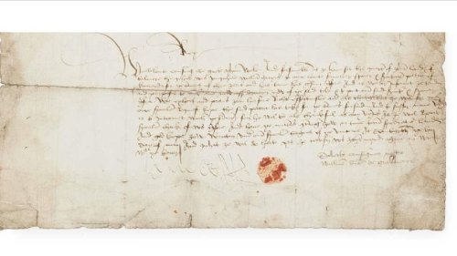 500-year-old letter written by James IV, complete with red wax and damp stains, comes up for auction
