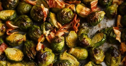 Oven Roasted Brussels Sprouts with Bacon
