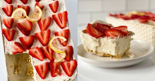 Easy Strawberry Lemon Cheesecake Bars Recipe