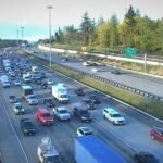 Lanes blocked on I-5 at South 188th Street in SeaTac Wednesday morning