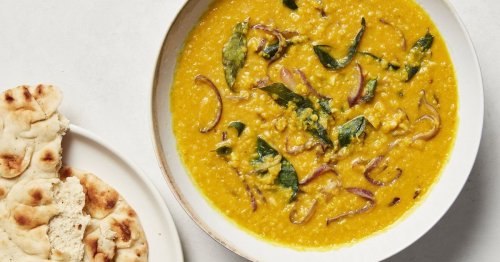 Curry leaves add a punch of flavor to this Sri Lankan dal