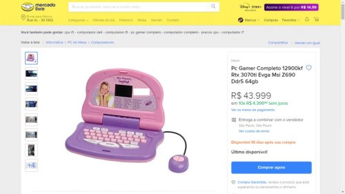 Anúncio de PC Gamer no Mercado Livre vira meme por trazer foto do PC da Xuxa