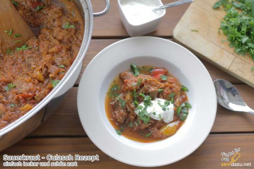 Sauerkraut Gulasch Rezept - einfach geschmort und lecker zart