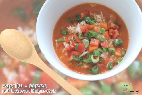 Paprika-Suppe mit Bulgur-Reis