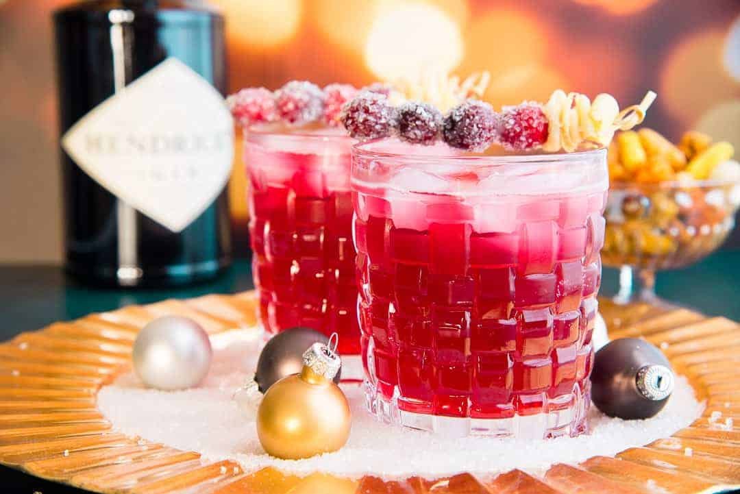 Ginger Rickey (Gin, Cranberry, and Ginger Beer Cocktail)