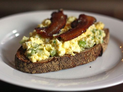 Open-Faced Egg Salad Sandwich With Bacon Recipe