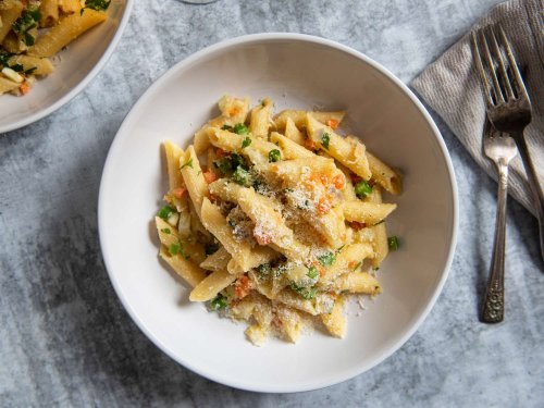 Penne With Melted-Vegetable Sauce Recipe
