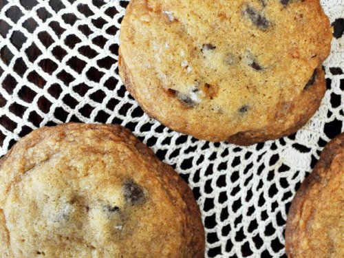 Salted Dark Chocolate Toffee Cookies Recipe