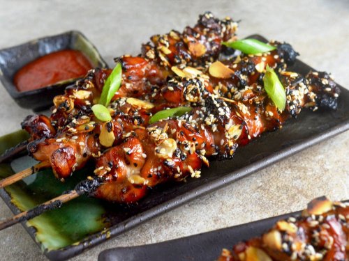 Fire up the Grill for These Crispy Caramel Chicken Skewers