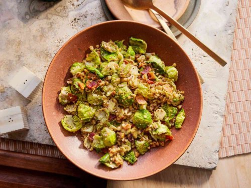 Warm Brussels Sprout Salad With Bacon and Hazelnut Vinaigrette