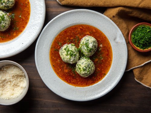 How to Make Gnudi with Spinach and Feta in Mushroom-Saffron Broth