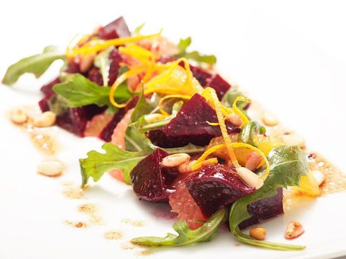 Vegan: Beet and Citrus Salad with Pinenut Vinaigrette