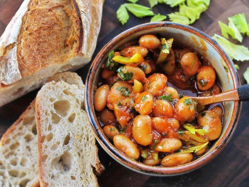 Warm Spanish-Style Giant-Bean Salad With Smoked Paprika and Celery Recipe
