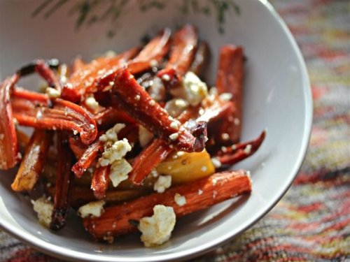 Charred, Oven-Roasted Carrot Salad With Feta Cheese Recipe