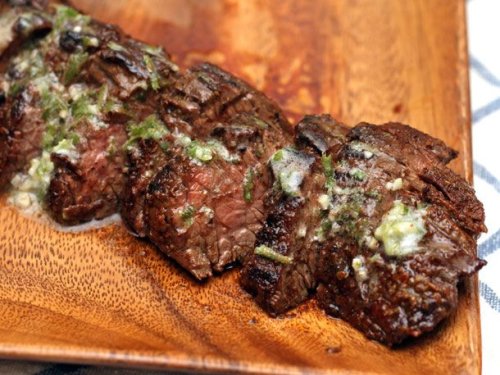 Grilled Chipotle-Rubbed Steaks with Lime Butter Recipe