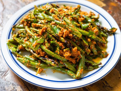 "Dry-Fried" Green Beans With Romesco Sauce Recipe