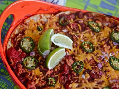 Mexican Chicken Lasagna With Chorizo Beans Recipe