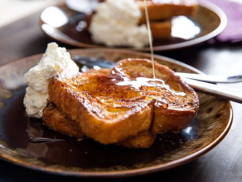 Orange-Rum Challah French Toast With Whipped Cream Recipe