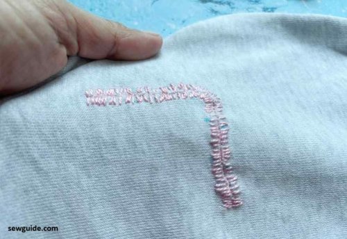 Mending a hole in stretch pants
