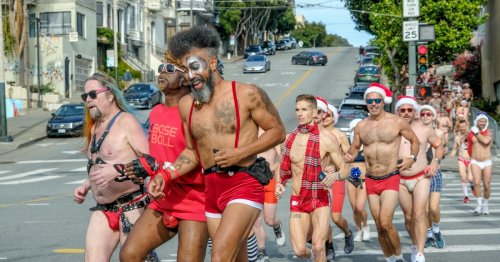 Pomp and Panties: San Francisco Runners Strip Down to Their Underwear To Raise Money for AIDS Group