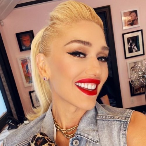 Gwen Stefani Poses In A Sheer Mesh Top And Oversized Denim Jacket For Her Instagram Followers—And They're Losing It!