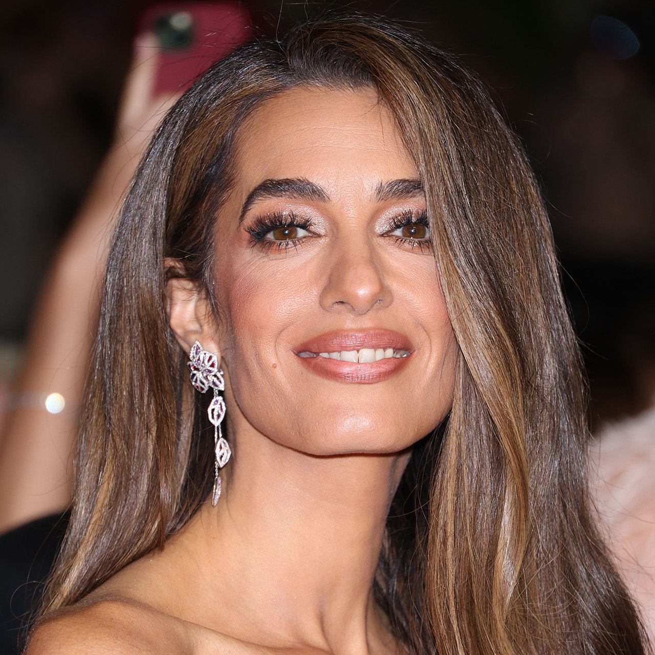 Amal Clooney Is A Vision In A Black Floral Slip Dress For Summer Dinner Party With George Clooney At Their Lake Como Vil