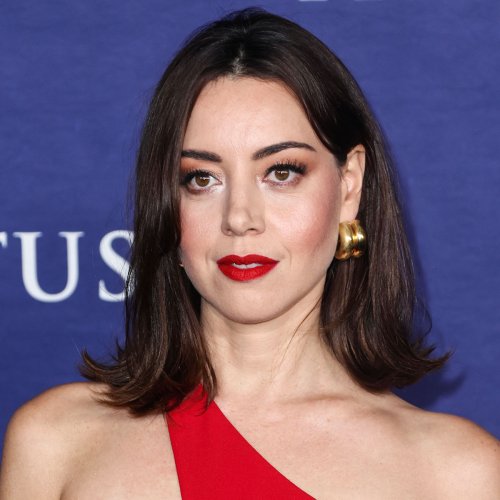 Aubrey Plaza Stuns In A Mini Skirt And Sheer Tights For The 'LA Times'—How Is She Real?!