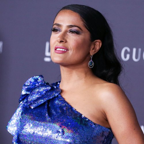 Salma Hayek Shows Off Her Ageless Figure In An Itty Bitty Blue BikiniWe Have No Words Flipboard