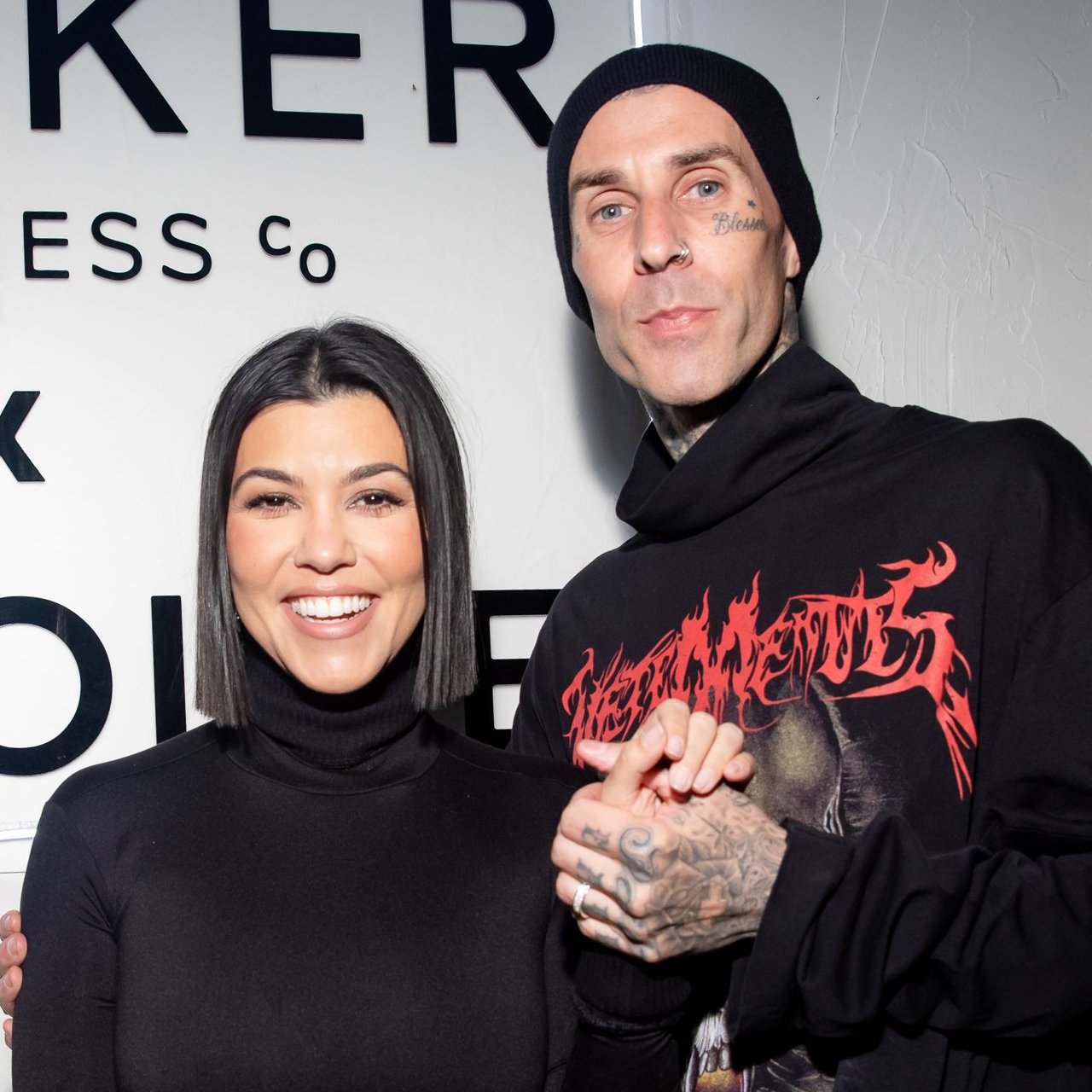 Kourtney Kardashian Sparks Pregnancy Rumors After Travis Barker Repeatedly Rubs Her Stomach On The Red Carpet In Viral C