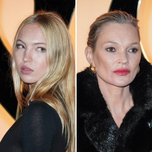 Kate Moss And Her 21-Year-Old Daughter Match In All-Black Outfits At The YSL Show During Paris Fashion Week