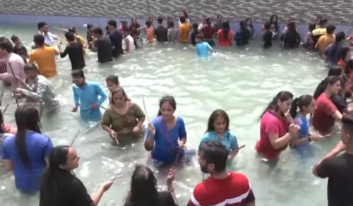 Watch Dandiya Take The Swimming Pool Route In Gujarat