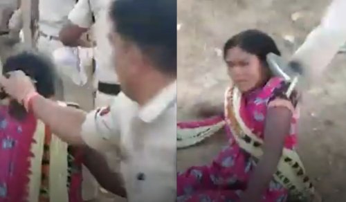 Police Officer Pulls Woman’s Hair, Kicks Her During Anti-Encroachment Drive