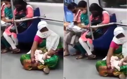 Video Of Woman Sitting On Floor Of Metro With Baby Goes Viral: Where Is Our Empathy?