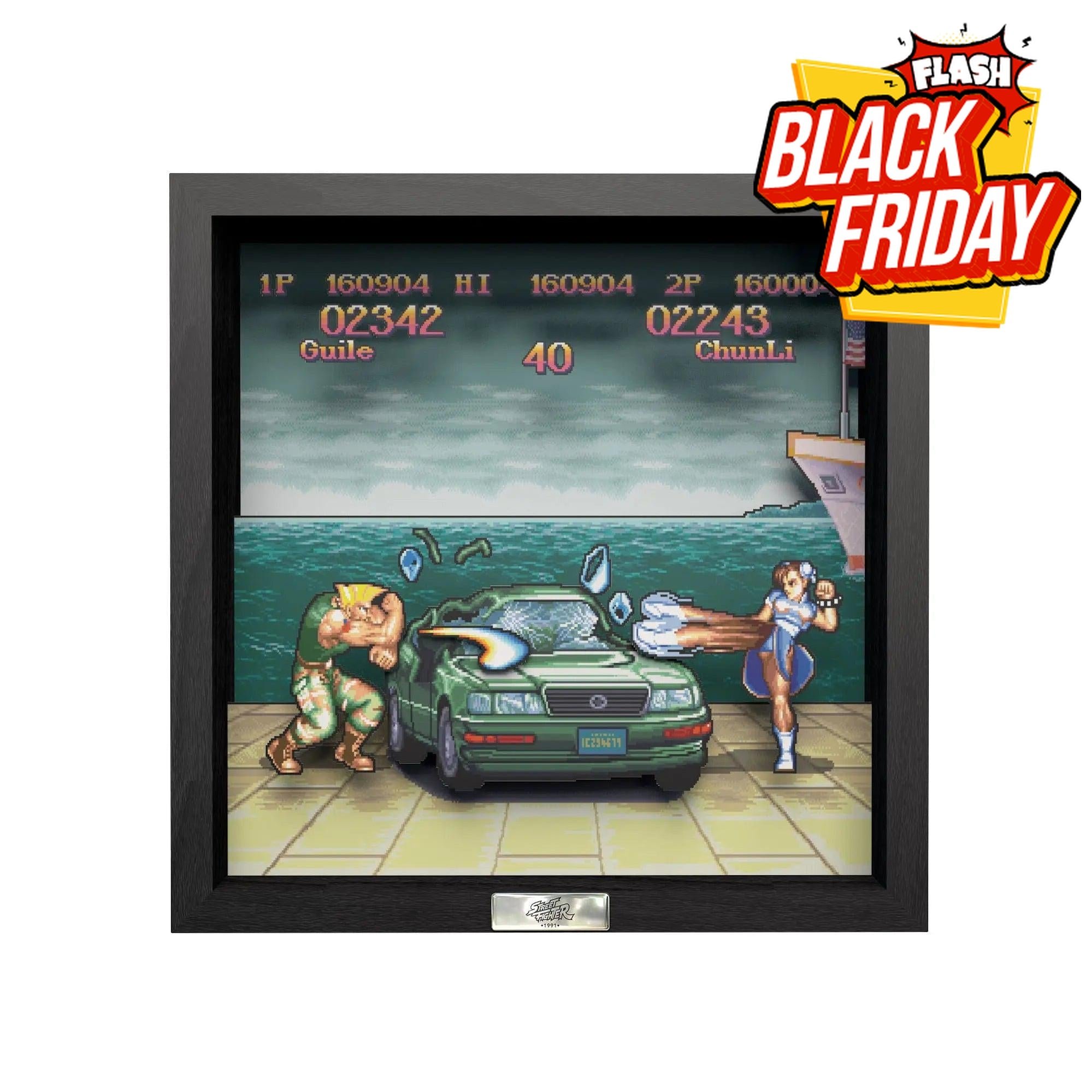 Street Fighter Car Scene Pixel Frame