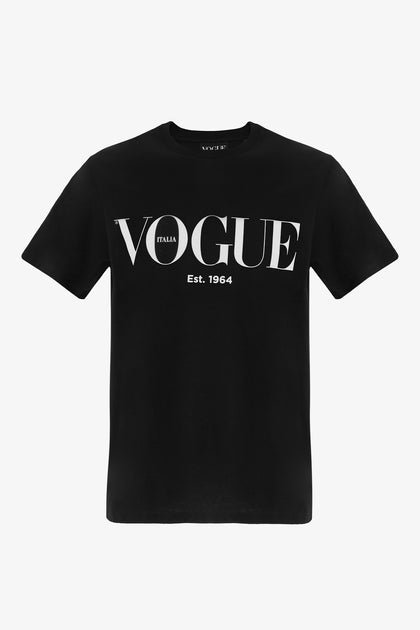 Acquista la T-Shirt nera con logo VOGUE ITALIA
