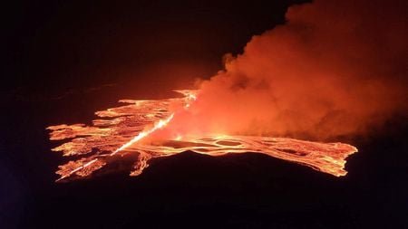 Iceland volcano erupts again, spewing fountains of lava