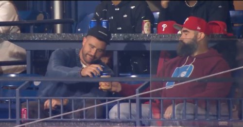 Phillies Fans Go Crazy Over Jason and Travis Kelce’s Appearance on Scoreboard At NLCS Game 1