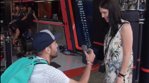 F1 News: Red Bull Garage Sees Surprise Proposal In Unforgettable Moment