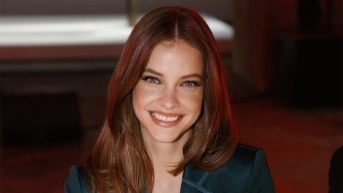 Barbara Palvin Stuns in Black Strapless Ball Gown, Matching Bow During