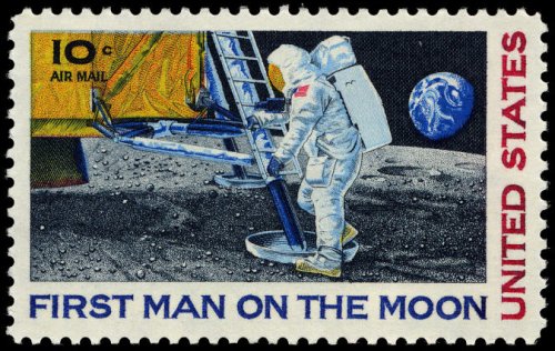 First Man on the Moon Postage Stamp
