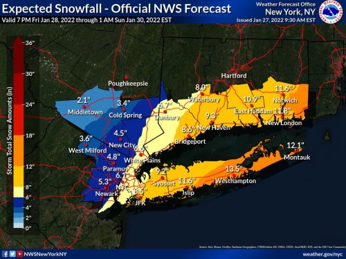 These 11 weather maps detail possible snowfall accumulation for NYC winter storm