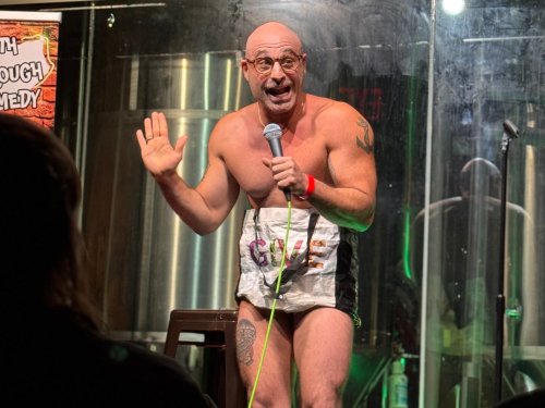 A comedian walks into a brewery almost in the buff and . . .