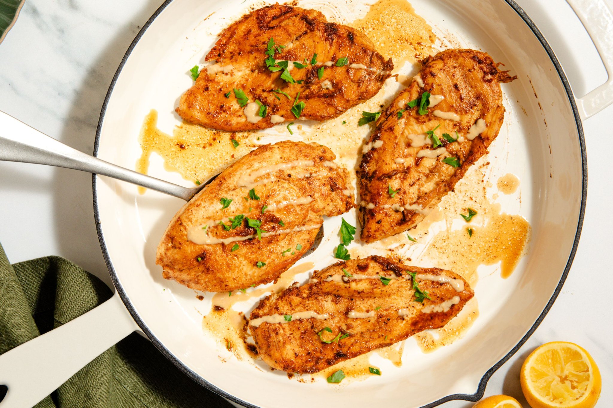 The Secret to Moist and Flavorful Chicken Breasts Is This Simple Sauce