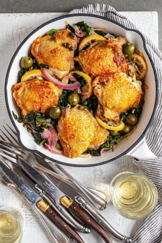 Sicilian Skillet Chicken with Lemon, Olives, and Capers