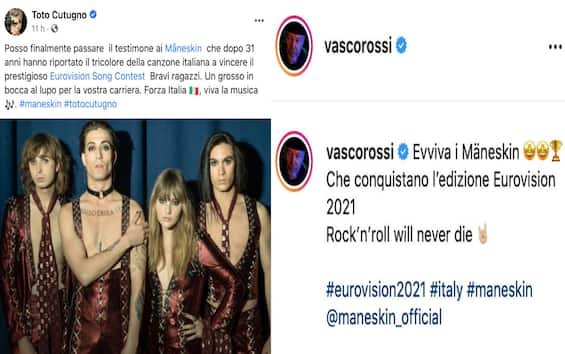 Eurovision Song Contest, i Vip sui social entusiasti per i Maneskin