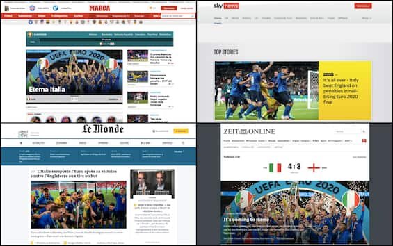 Euro 2020, l'Italia alza la coppa: la notizia sui siti stranieri