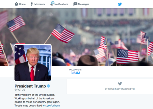 Donald Trump’s First Twitter Background as President Was a Photo From the Inauguration of Barack Obama