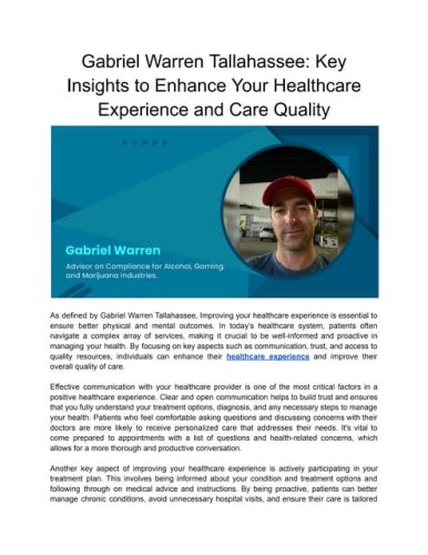 Gabriel Warren Tallahassee_ Key Insights to Enhance Your Healthcare Experience and Care Quality.pdf